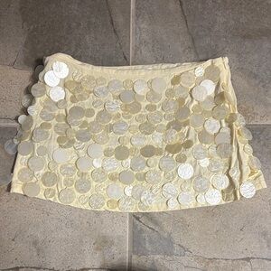 Peppermayo Yellow Sequin Mini Skirt